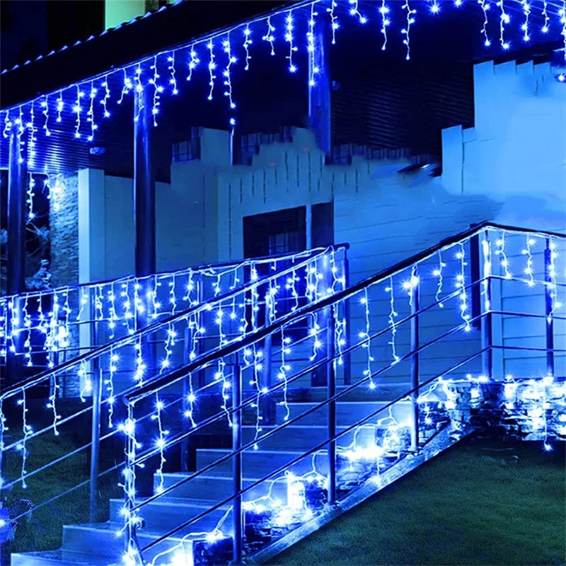 Christmas Lights Waterfall Outdoor falling strings.