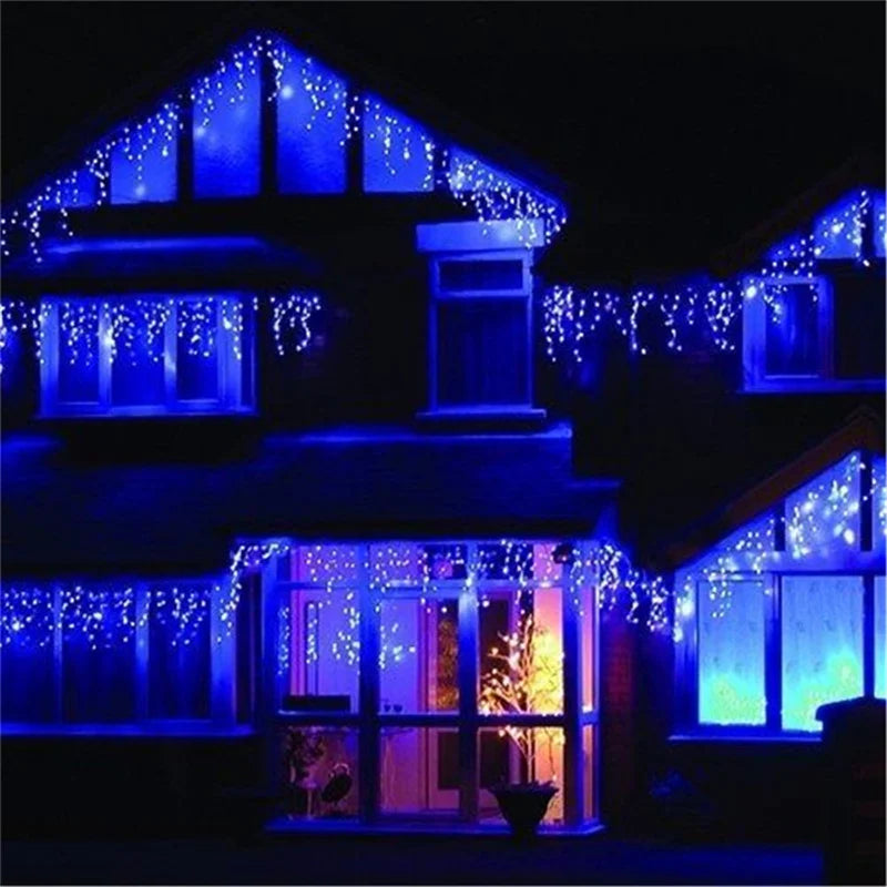 Christmas Lights Waterfall Outdoor falling strings.