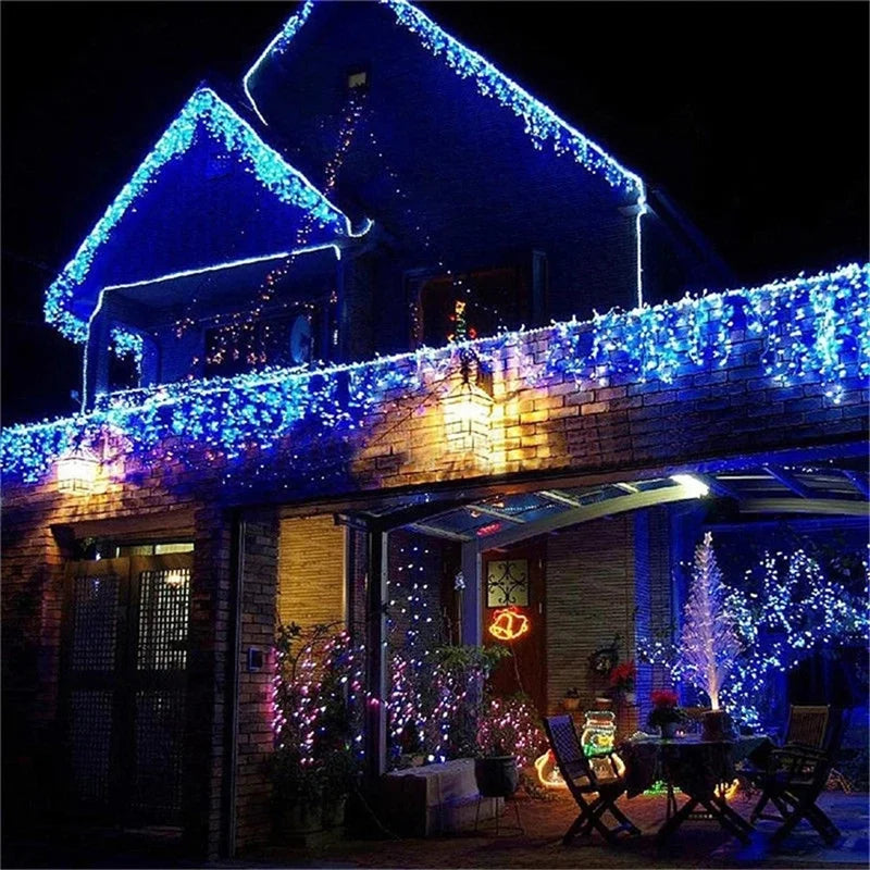 Christmas Lights Waterfall Outdoor falling strings.