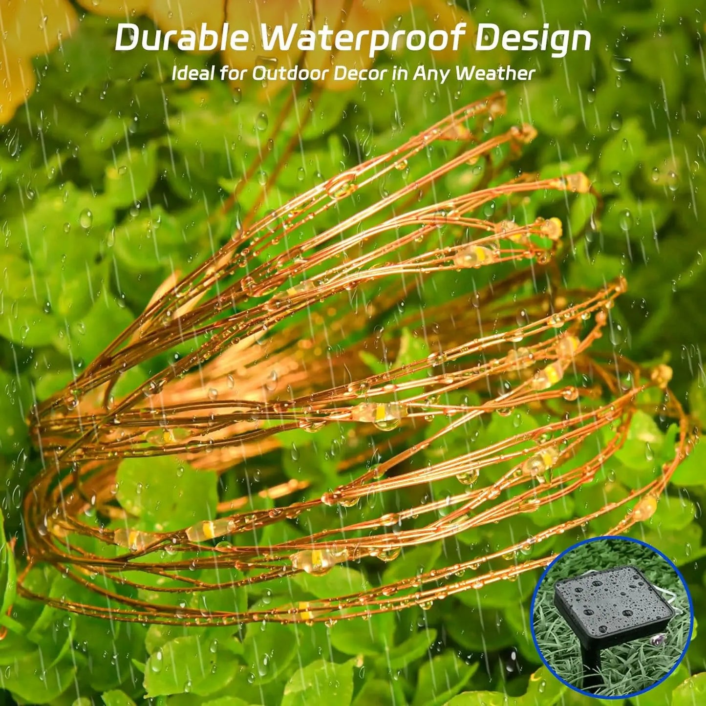 4Pack 400 LED Solar Light Outdoor Lamp String Lights For Holiday Christmas Party Waterproof Fairy Lights Garden Garland Copper.