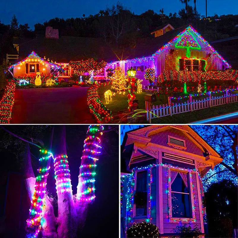 4Pack 400 LED Solar Light Outdoor Lamp String Lights For Holiday Christmas Party Waterproof Fairy Lights Garden Garland Copper.