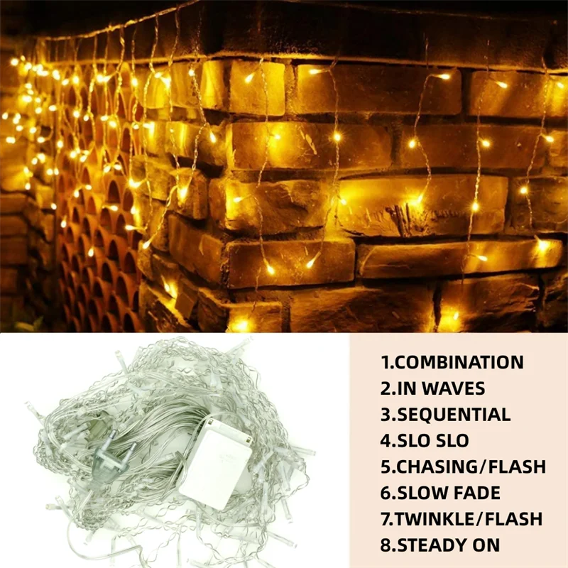 Christmas Lights Waterfall Outdoor falling strings.